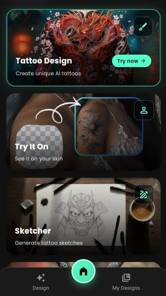 INKAI AI Tattoo Generator App Preview