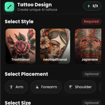 Step 02: Choose Your Tattoo Style - INKAI AI Tattoo Generator